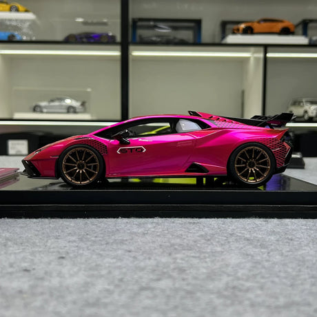 IVY Lamborghini 2021 Huracan STO Pink 1:18 – Sammelobjekt-Resin-Modellharz