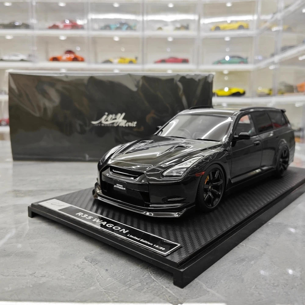 [IVY] 1:18 Nissan 2022 Stagea R35 Wagon nero modellino di auto resina