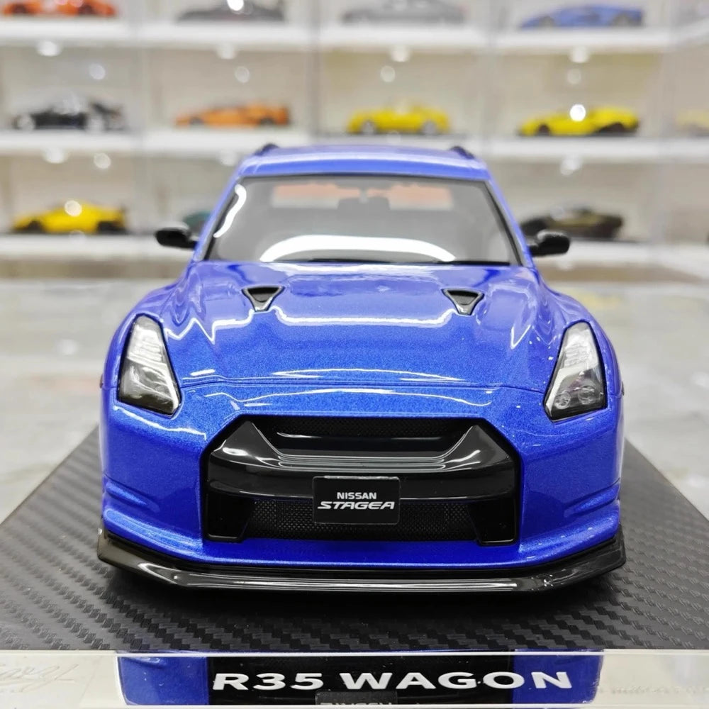 [IVY] 1:18 Nissan 2022 Stagea R35 Wagon Blue Model Car Resin