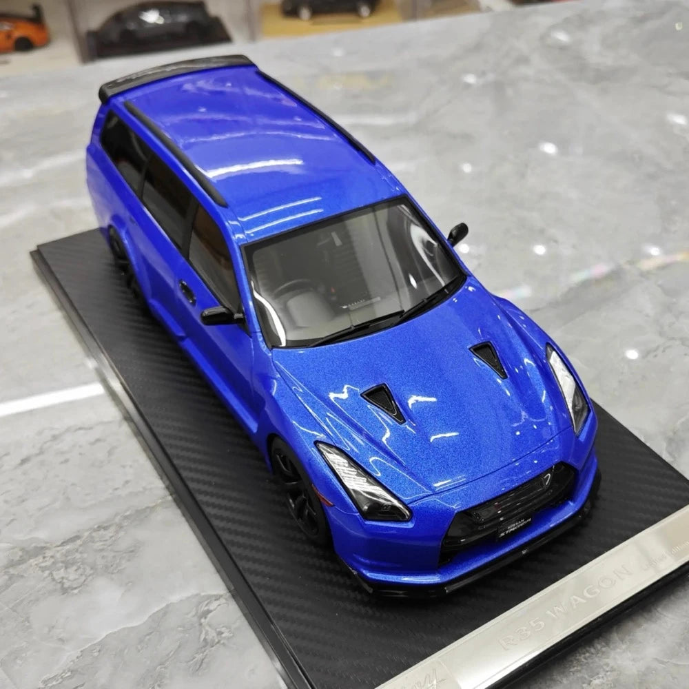 [IVY] 1:18 Nissan 2022 Stagea R35 Wagon Blue Model Car Resin