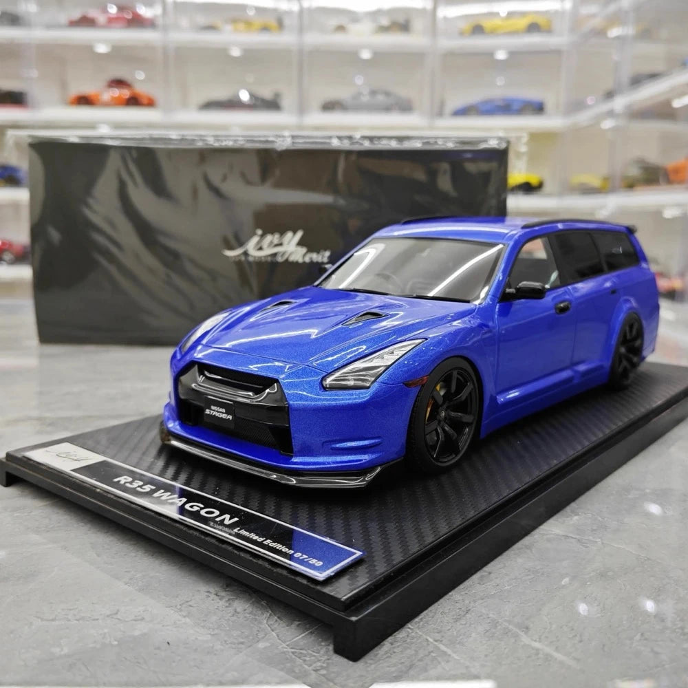 [IVY] 1:18 Nissan 2022 Stagea R35 Wagon Blue Model Car Resin