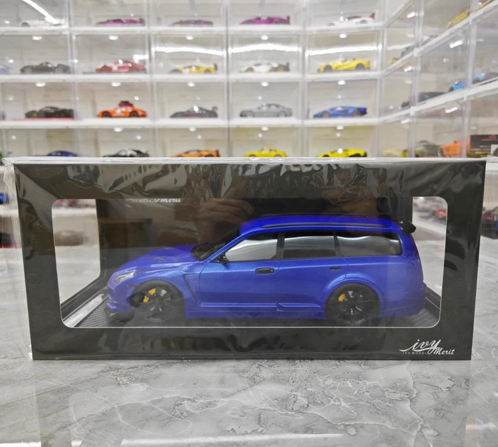 [IVY] 1:18 Nissan 2022 Stagea R35 Wagon Blue Model Car Resin