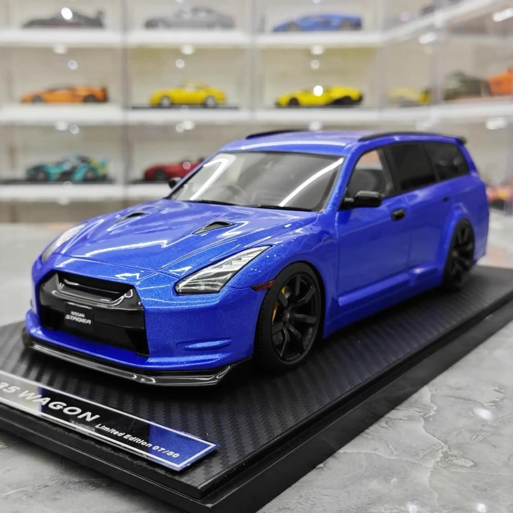 [IVY] 1:18 Nissan 2022 Stagea R35 Wagon Blue Model Car Resin