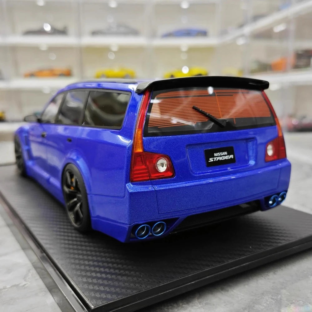 [IVY] 1:18 Nissan 2022 Stagea R35 Wagon Blue Model Car Resin