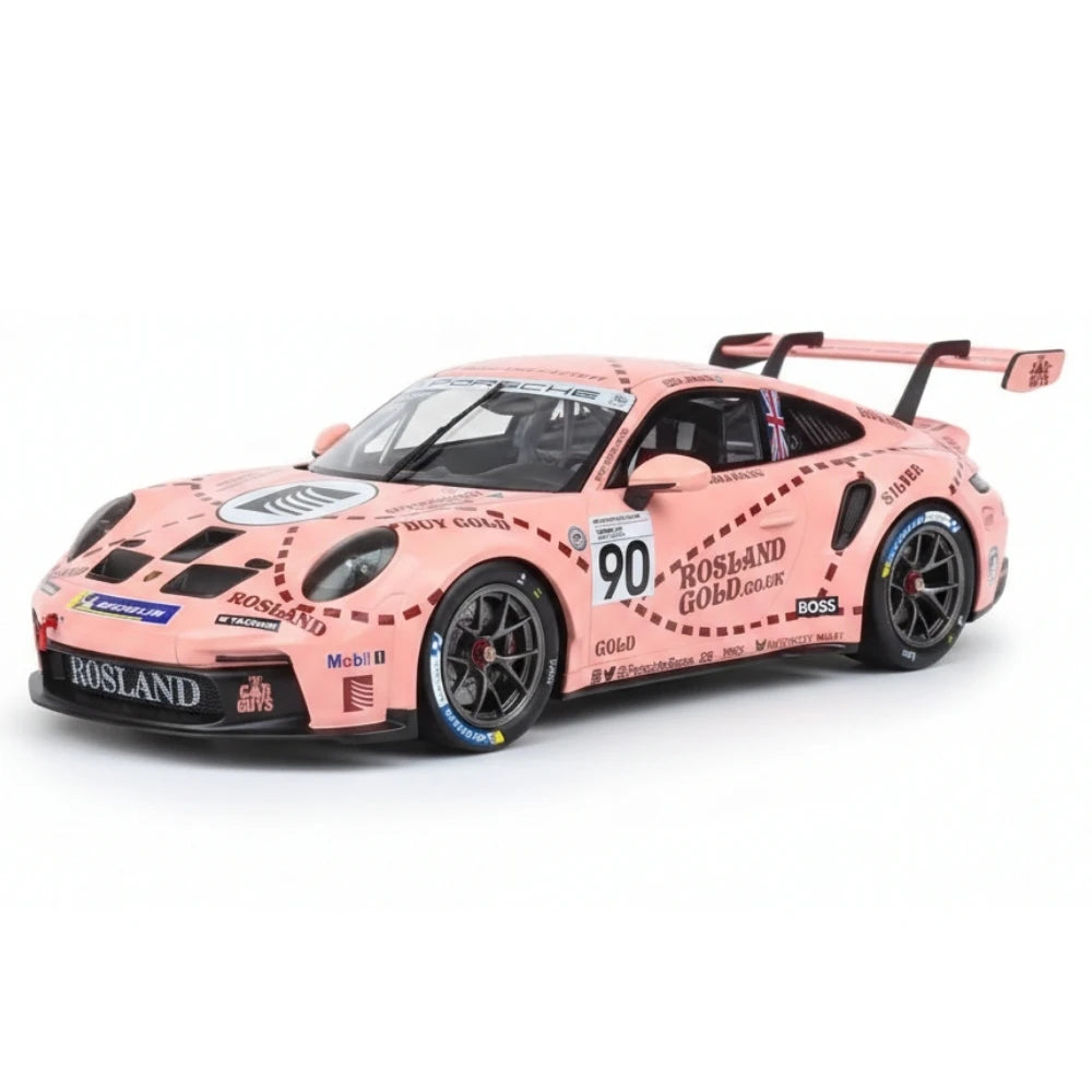 [IXO] 1:18 Porsche 2025 911 GT3 RSR #90 rosa Pig modellbil Die-Cast