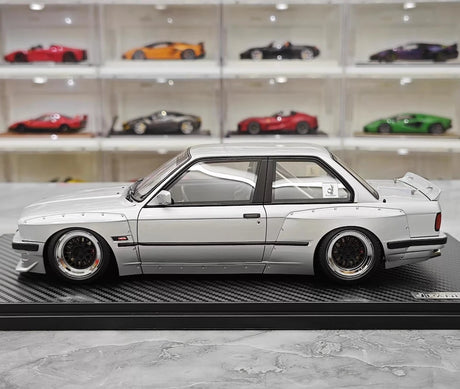 [Ignition] 1:18 BMW 1986 M3 E30 Pandem Rocket Bunny Widebody Silver Model Car Resin