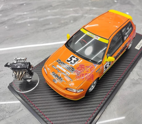 [Ignition] 1:18 Honda 1992 Civic EG6 Zero Fighter Racing Model Car Resin