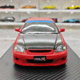 [Ignition] 1:18 Honda 1997 Civic Type R EK9 nero & rosso modellino di auto resina