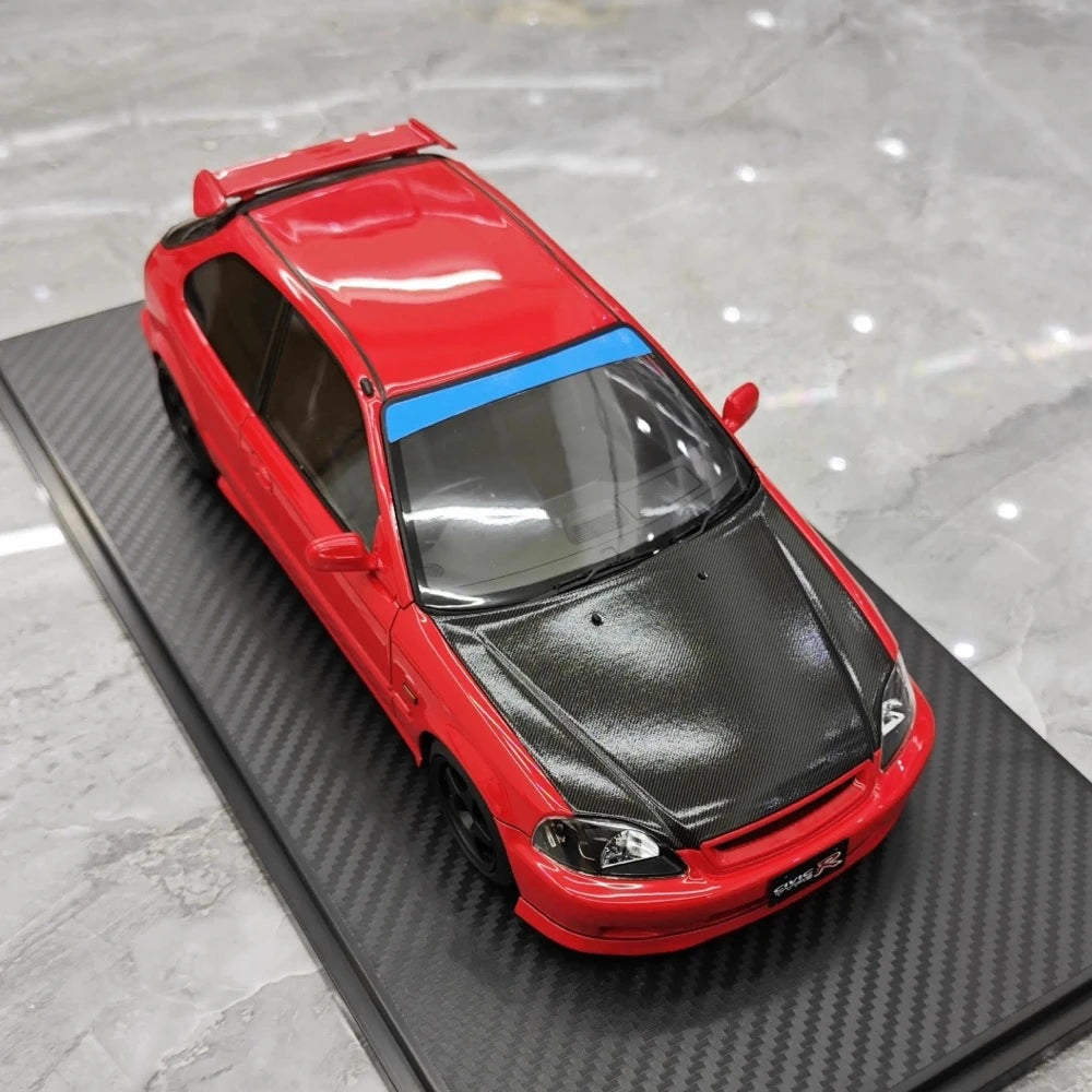 [Ignition] 1:18 Honda 1997 Civic Type R EK9 nero & rosso modellino di auto resina