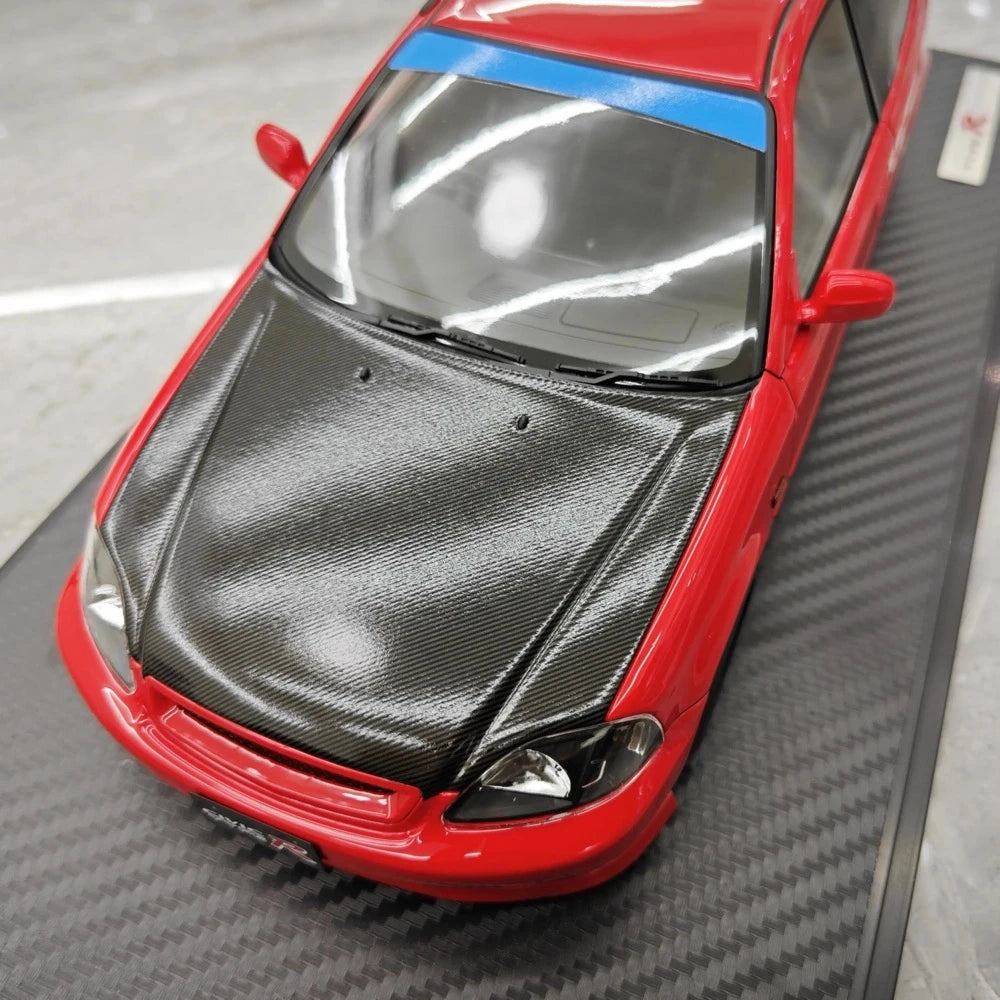 [Ignition] 1:18 Honda 1997 Civic Type R EK9 nero & rosso modellino di auto resina