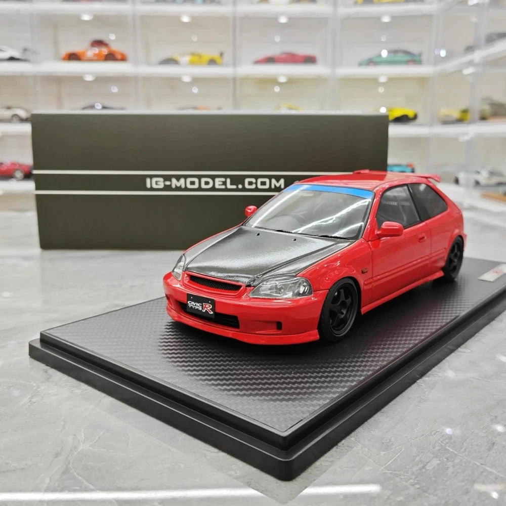 [Ignition] 1:18 Honda 1997 Civic Type R EK9 nero & rosso modellino di auto resina