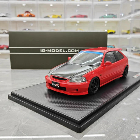 [Ignition] 1:18 Honda 1997 Civic Type R EK9 Black & Red Model Car Resin