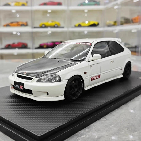 [Ignition] 1:18 Honda 1997 Civic Type R EK9 White & Black Model Car Resin