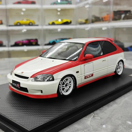 [Ignition] 1:18 Honda 1997 Civic Type R EK9 White & Red Model Car Resin