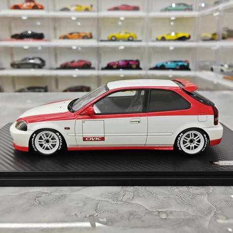 [Ignition] 1:18 Honda 1997 Civic Type R EK9 White & Red Model Car Resin