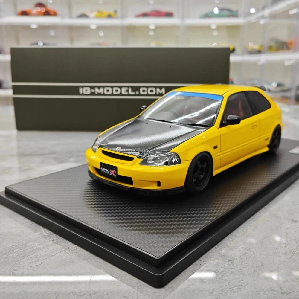 [Ignition] 1:18 Honda 1997 Civic Type R EK9 giallo & nero modellino di auto resina