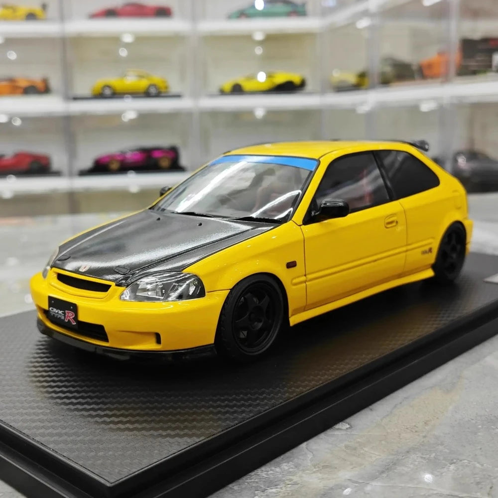 [Ignition] 1:18 Honda 1997 Civic Type R EK9 Yellow & Black Model Car Resin