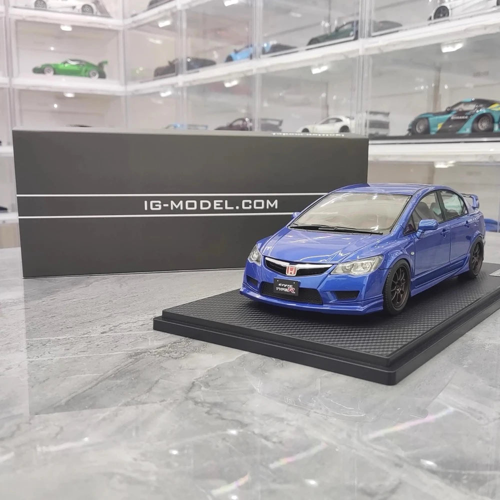 [Ignition] 1:18 Honda 2007 Civic Type R FD2 JDM blu modellino di auto resina