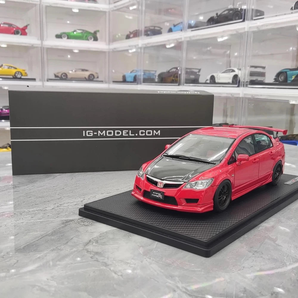 [Ignition] 1:18 Honda 2007 Civic Type R FD2 JDM Red & Black Model Car Resin