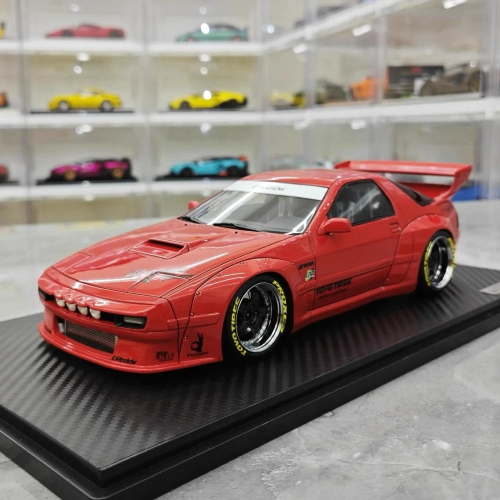 [Ignition] 1:18 Mazda 1985 RX-7 FC3S PANDEM rosso modellino di auto resina