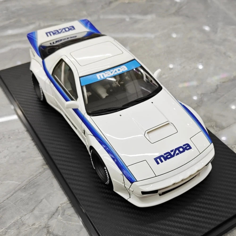 [Ignition] 1:18 Mazda 1985 RX-7 FC3S PANDEM blanc & bleu voiture miniature Resin