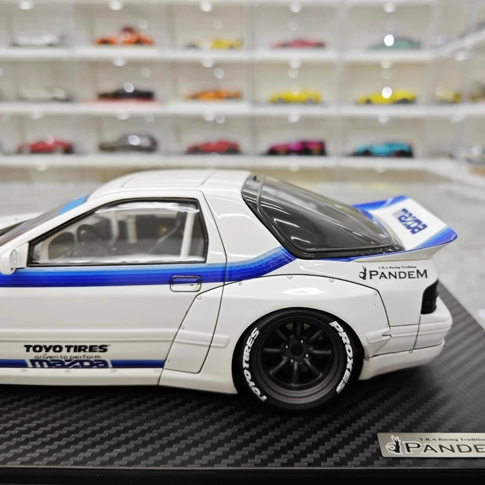 [Ignition] 1:18 Mazda 1985 RX-7 FC3S PANDEM blanc & bleu voiture miniature Resin