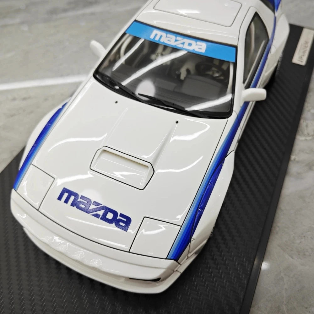 [Ignition] 1:18 Mazda 1985 RX-7 FC3S PANDEM blanc & bleu voiture miniature Resin