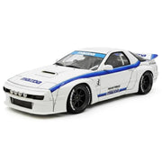 Ignition Mazda 1985 RX-7 FC3S PANDEM branco e azul 1:18 – modelo de coleção em resina