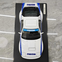[Ignition] 1:18 Mazda 1985 RX-7 FC3S PANDEM bianco & blu modellino di auto resina