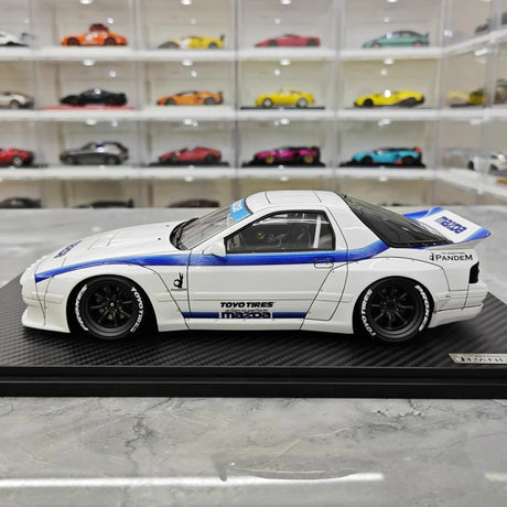 [Ignition] 1:18 Mazda 1985 RX-7 FC3S PANDEM White & Blue Model Car Resin