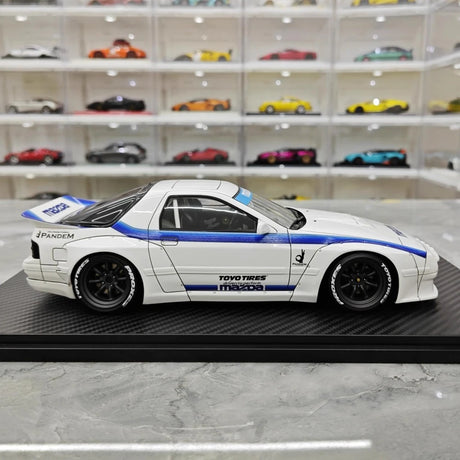 [Ignition] 1:18 Mazda 1985 RX-7 FC3S PANDEM White & Blue Model Car Resin