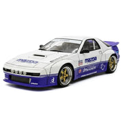 Ignition Mazda 1985 RX-7 FC3S PANDEM branco e roxo 1:18 – modelo de coleção em resina
