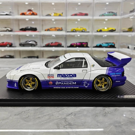 [Ignition] 1:18 Mazda 1985 RX-7 FC3S PANDEM White & Purple Model Car Resin