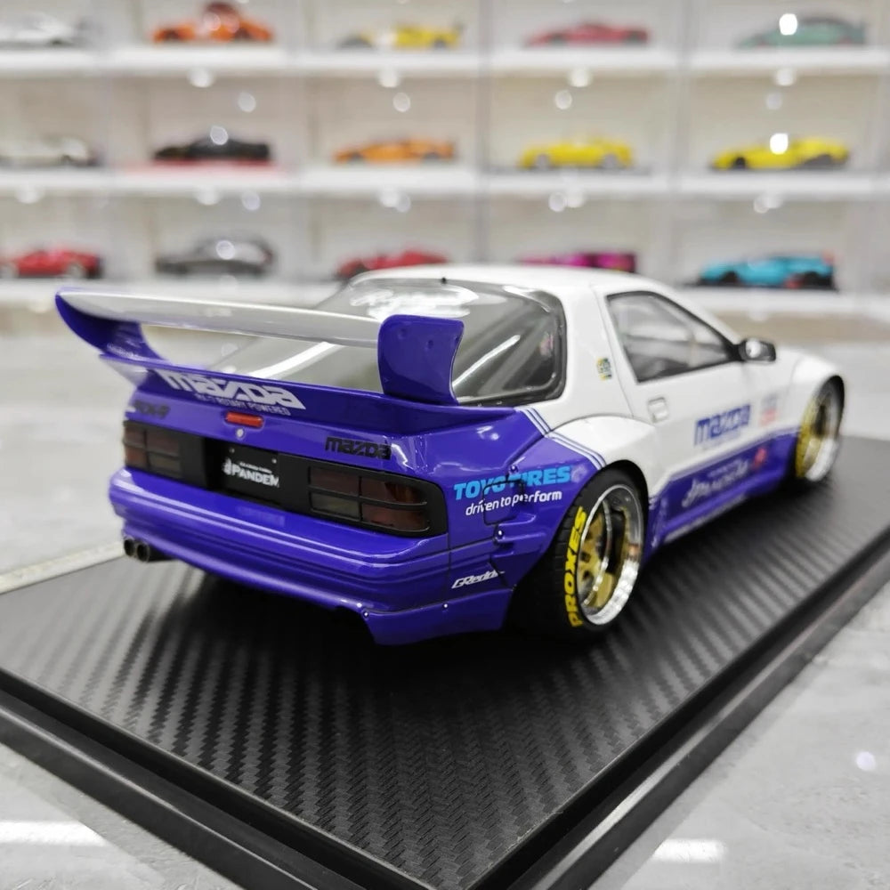 [Ignition] 1:18 Mazda 1985 RX-7 FC3S PANDEM White & Purple Model Car Resin