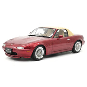 Ignition Mazda 1989 MX-5 Miata NA Eunos Roadster rouge 1:18 – voiture miniature de collection en résine