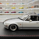 [Ignition] 1:18 Mazda 1990 MX5 Eunos Roadster NA B6-ZE argent voiture miniature Resin