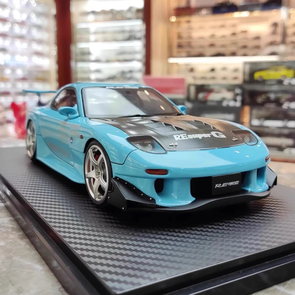 [Ignition] 1:18 Mazda 1992 RX-7 FD3S RE Amemiya Blue Model Car Resin