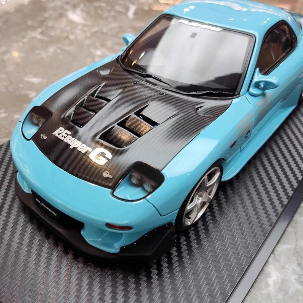[Ignition] 1:18 Mazda 1992 RX-7 FD3S RE Amemiya Blue Model Car Resin
