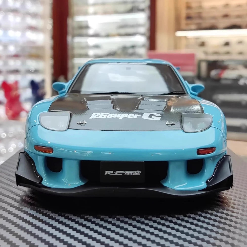 [Ignition] 1:18 Mazda 1992 RX-7 FD3S RE Amemiya Blue Model Car Resin