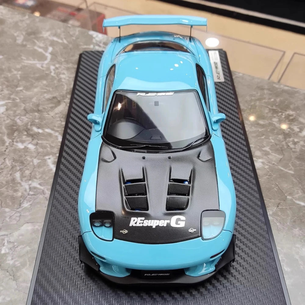 [Ignition] 1:18 Mazda 1992 RX-7 FD3S RE Amemiya Blue Model Car Resin