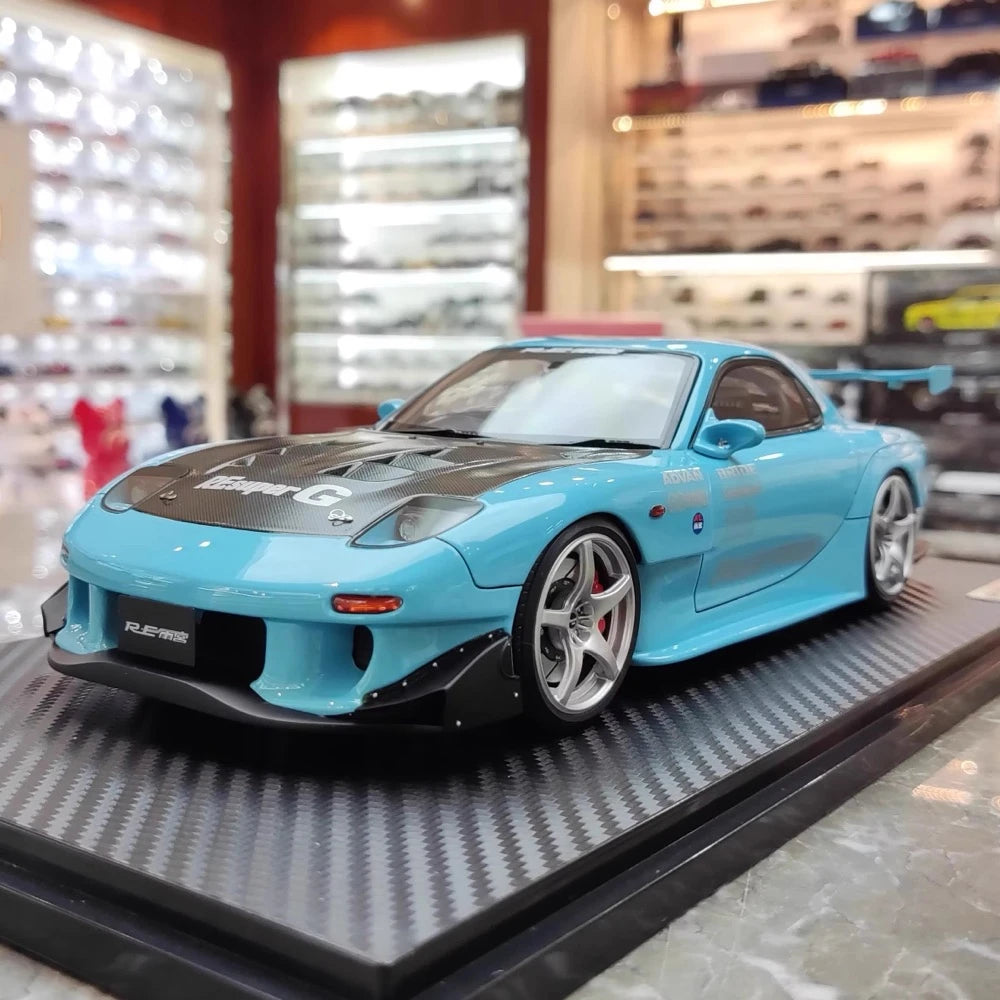 [Ignition] 1:18 Mazda 1992 RX-7 FD3S RE Amemiya Blue Model Car Resin