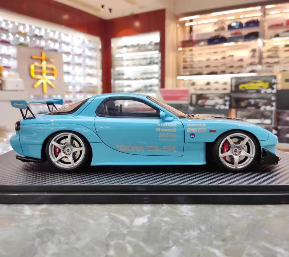 [Ignition] 1:18 Mazda 1992 RX-7 FD3S RE Amemiya Blue Model Car Resin