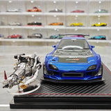 [Ignition] 1:18 Mazda 1992 RX-7 Feed Afflux GT3 FD3S bleu voiture miniature Resin