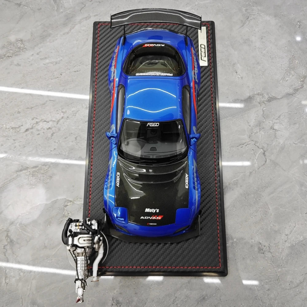 [Ignition] 1:18 Mazda 1992 RX-7 Feed Afflux GT3 FD3S Blue Model Car Resin