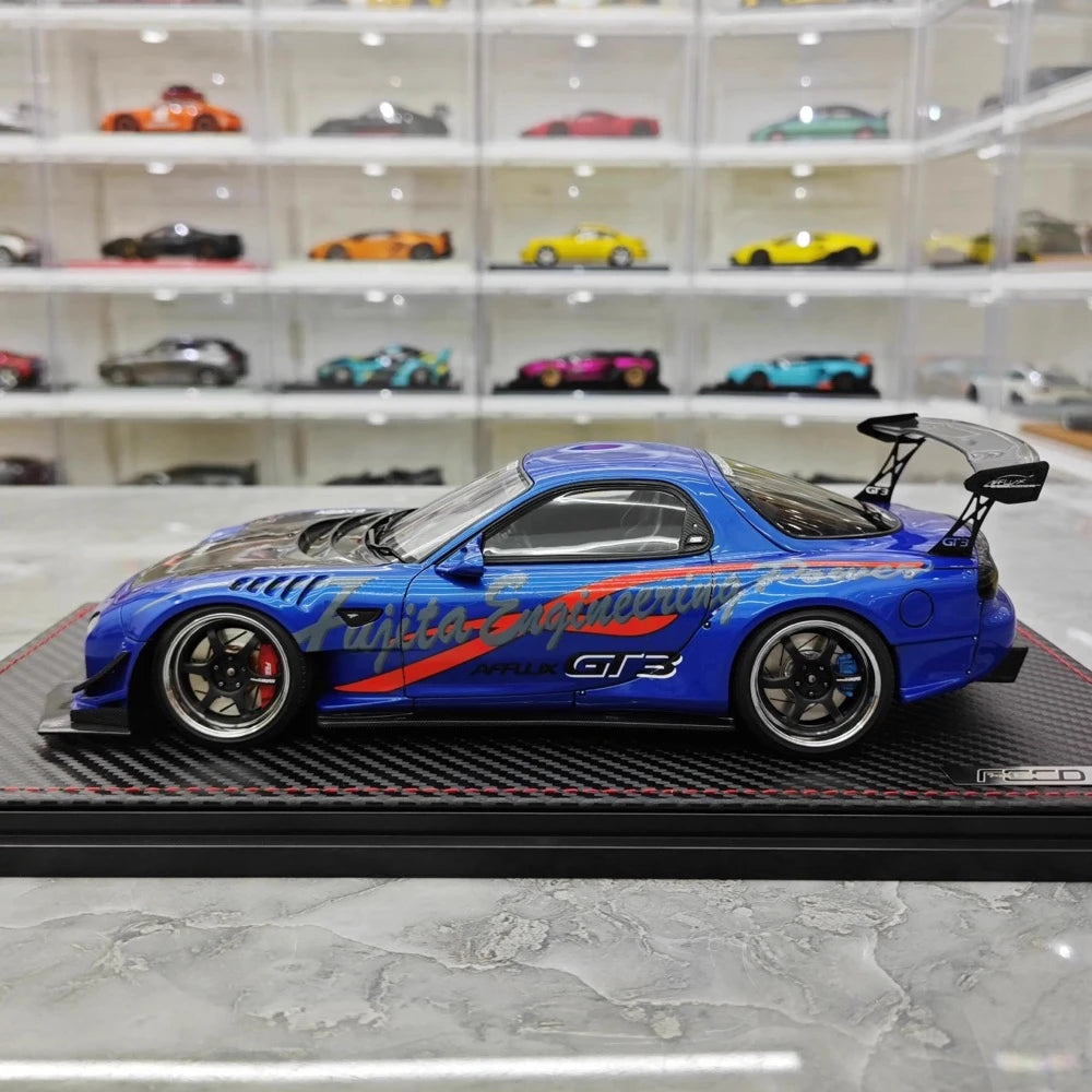 [Ignition] 1:18 Mazda 1992 RX-7 Feed Afflux GT3 FD3S Blue Model Car Resin