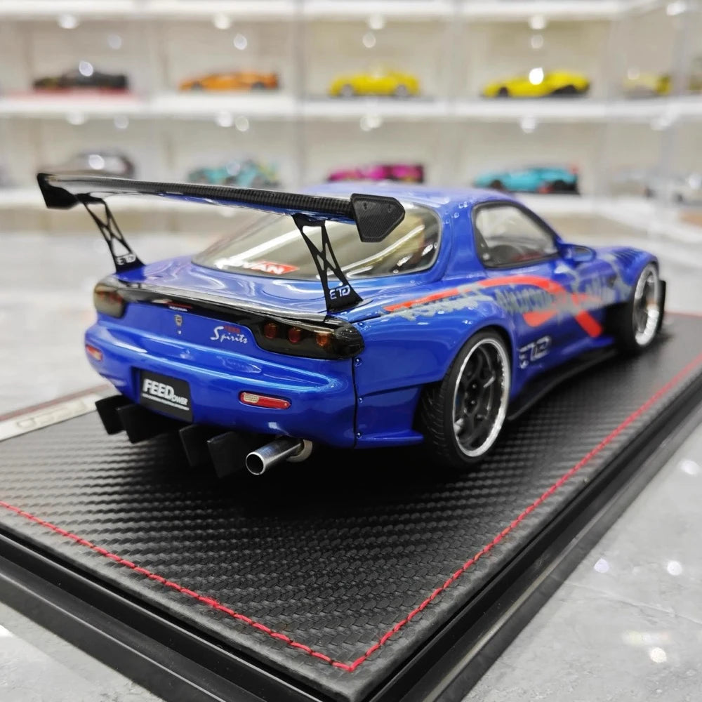 [Ignition] 1:18 Mazda 1992 RX-7 Feed Afflux GT3 FD3S Blue Model Car Resin