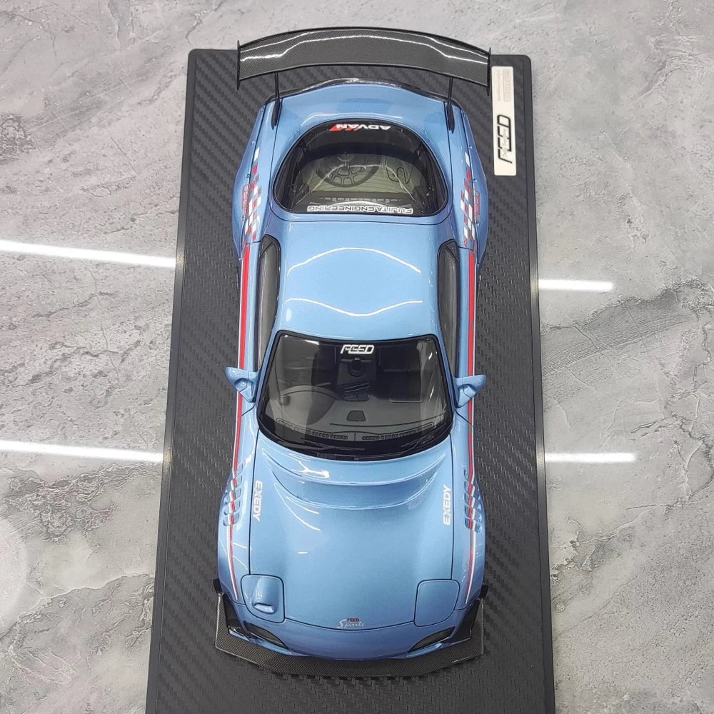 [Ignition] 1:18 Mazda 1992 RX-7 Feed Afflux GT3 FD3S Cyan Model Car Resin