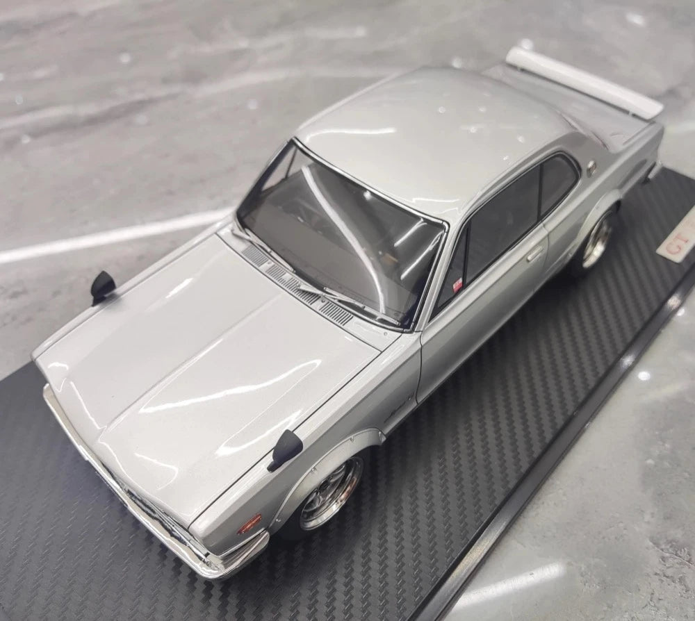 [Ignition] 1:18 Nissan 1970 Skyline 2000 GT-R KPGC10 Silver Model Car Resin