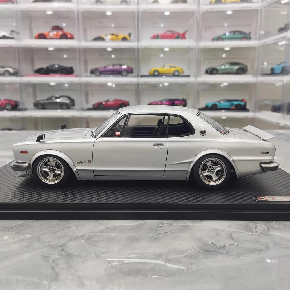[Ignition] 1:18 Nissan 1970 Skyline 2000 GT-R KPGC10 Silver Model Car Resin