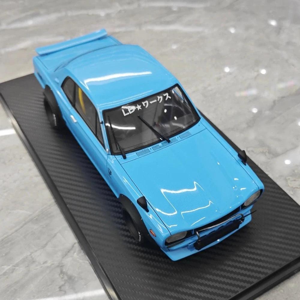 [Ignition] 1:18 Nissan 1971 Skyline LBWK Hakosuka 2Door ブルー モデルカー レジン